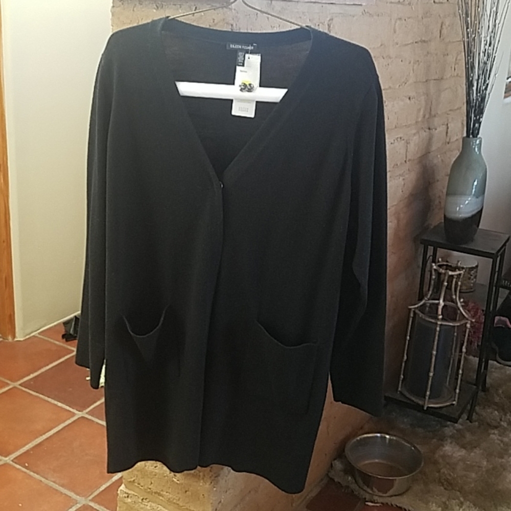 Eileen Fisher black merino sweater
